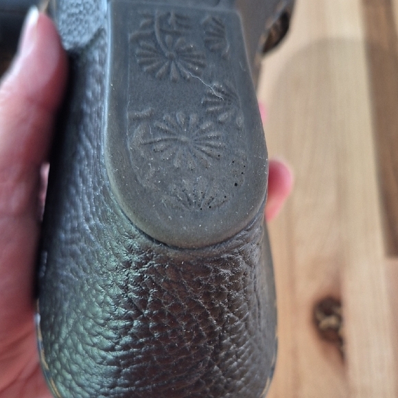 Born Dark Brown Leather Slip On Wedge Sandals - Picture 8 of 9